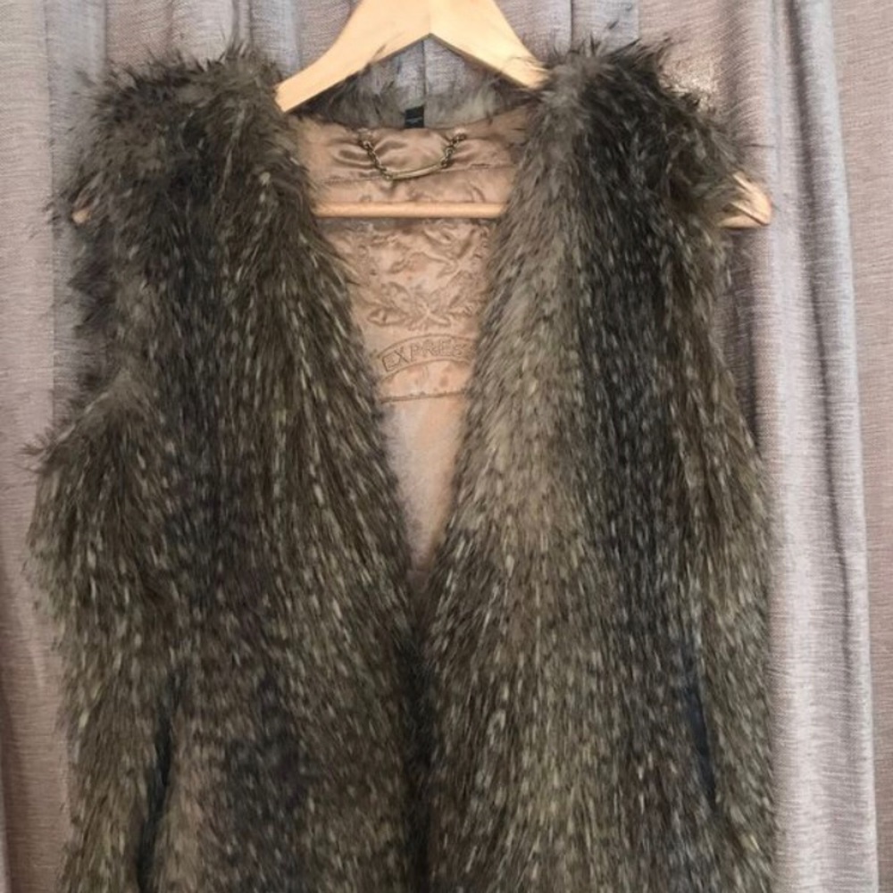 Express Faux Fur Vest (Small)